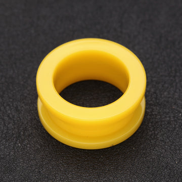 Detail View 1 of A Pair of Neon Colored UV Acrylic Screw-Fit Ear Gauge Tunnel Plug-Yellow